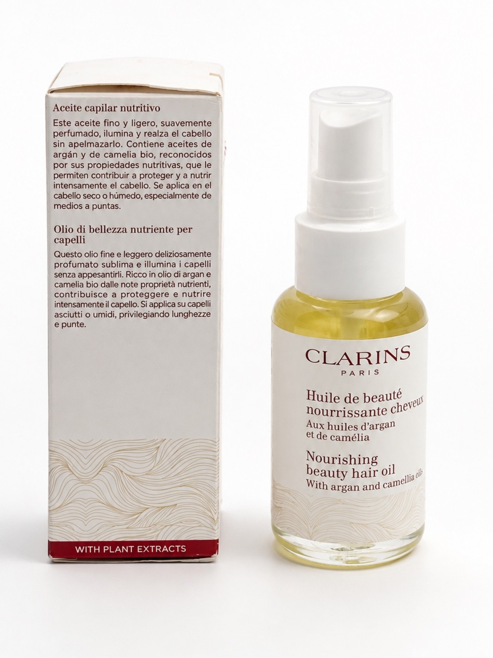 Clarins Nourishing Beauty Hair Oil Argan Camellia 1.6 oz 50 mL New in Box - Picture 2 of 7